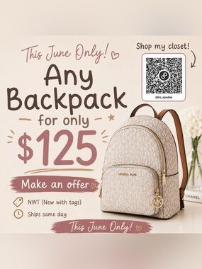 NWT Michael Kors 🔥 $125 ANY BACKPACK 🔥 OFFER NOW